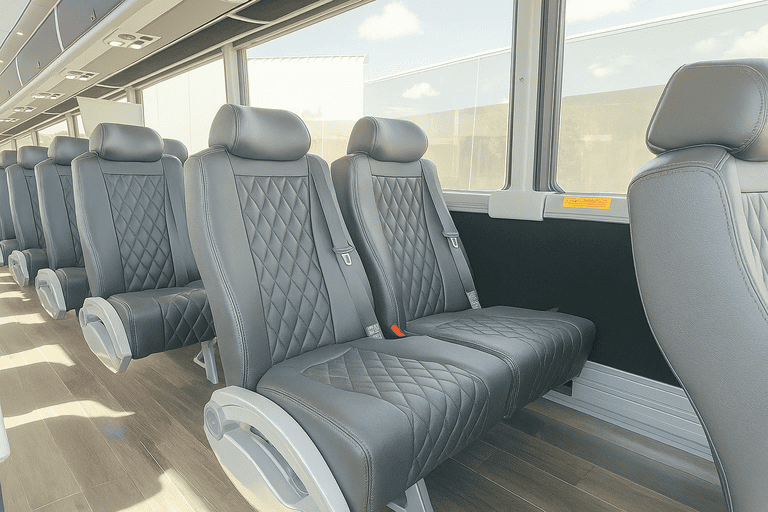 interior of Canton Coach Bus Service charter bus