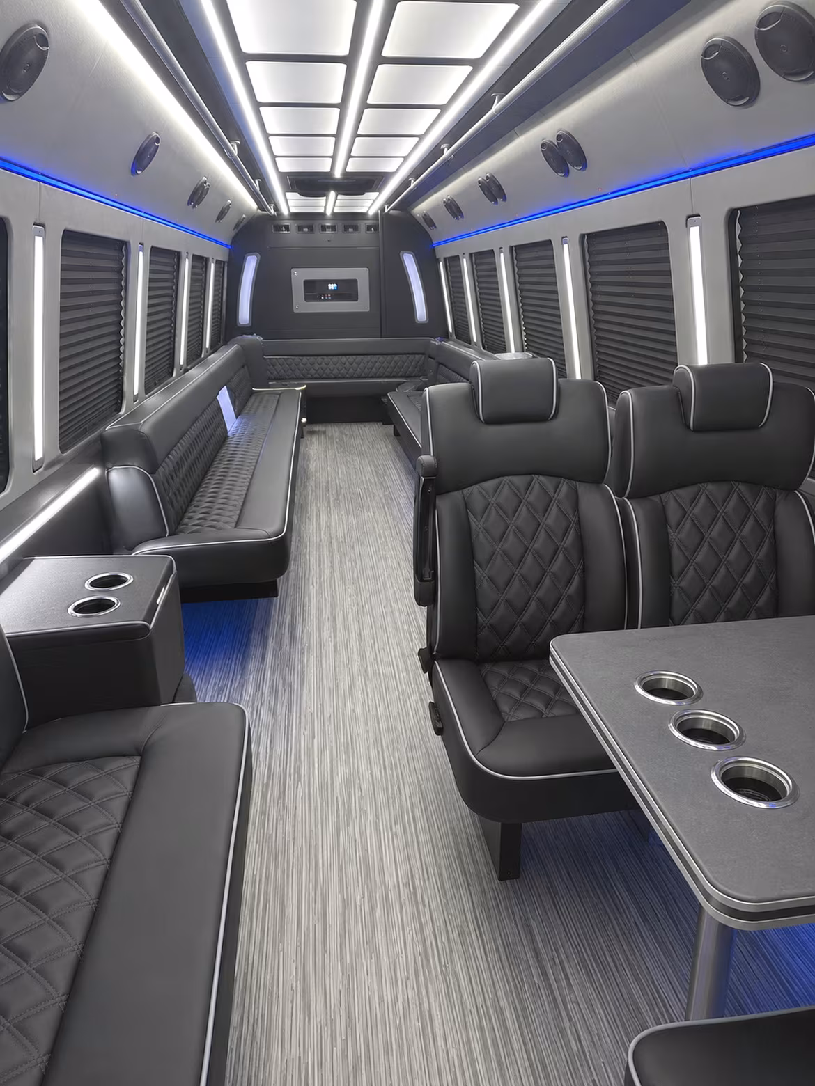 canton 25 passenger party bus inside