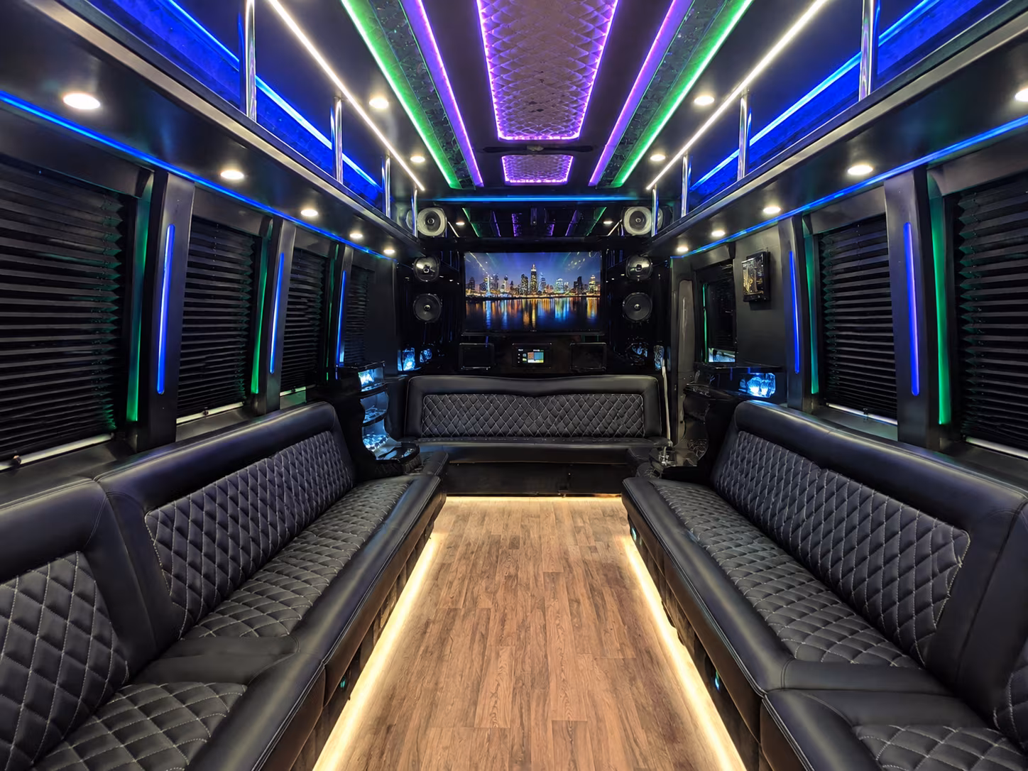 canton 25 passenger party bus interior