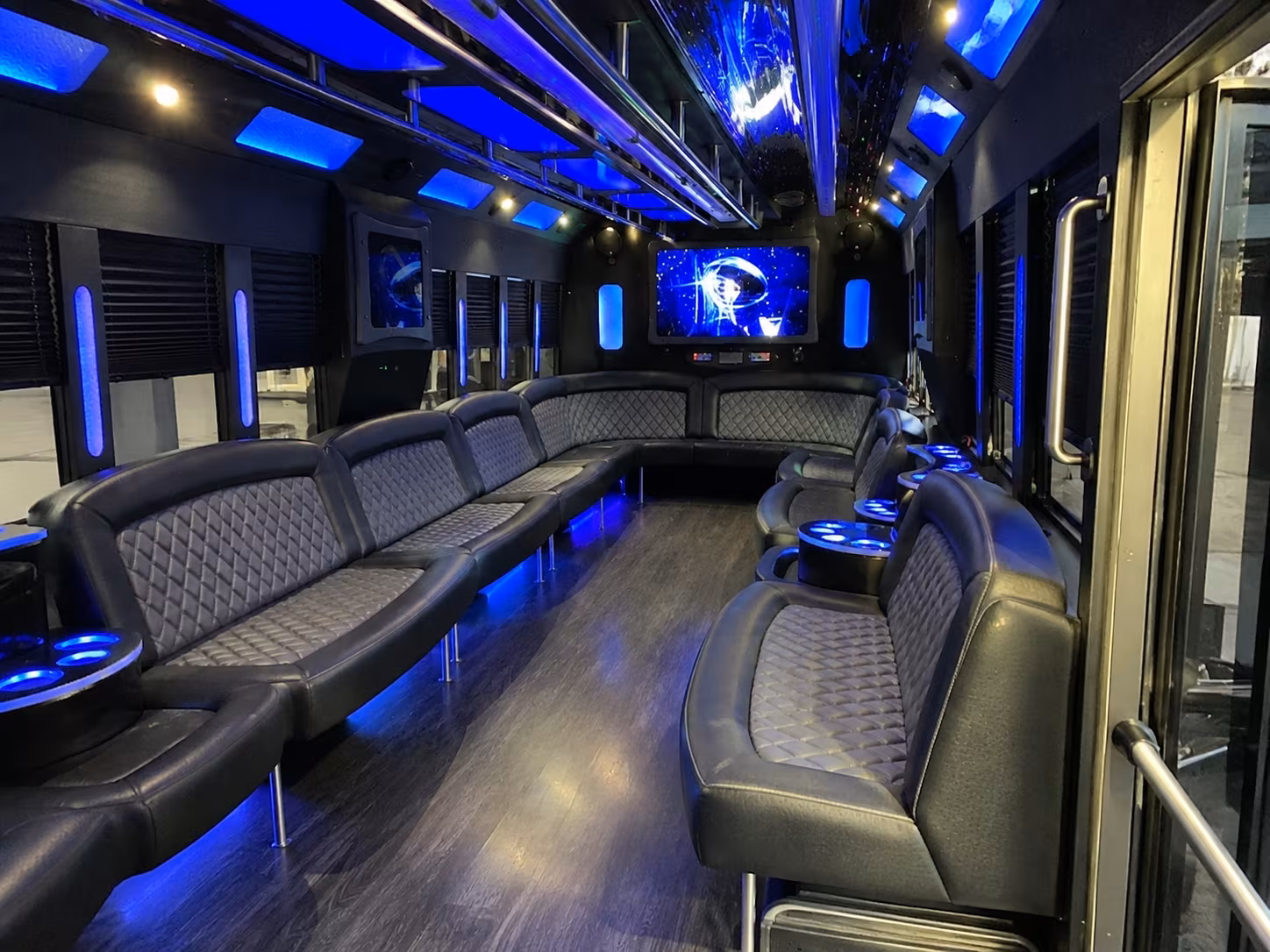 canton 28 passenger party bus interior