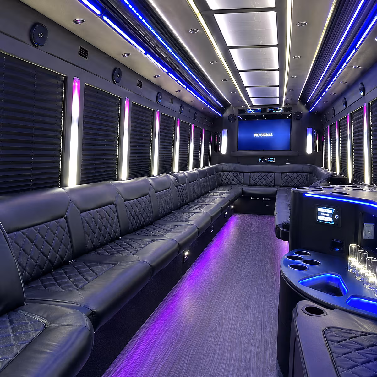 canton 30 passenger party bus inside