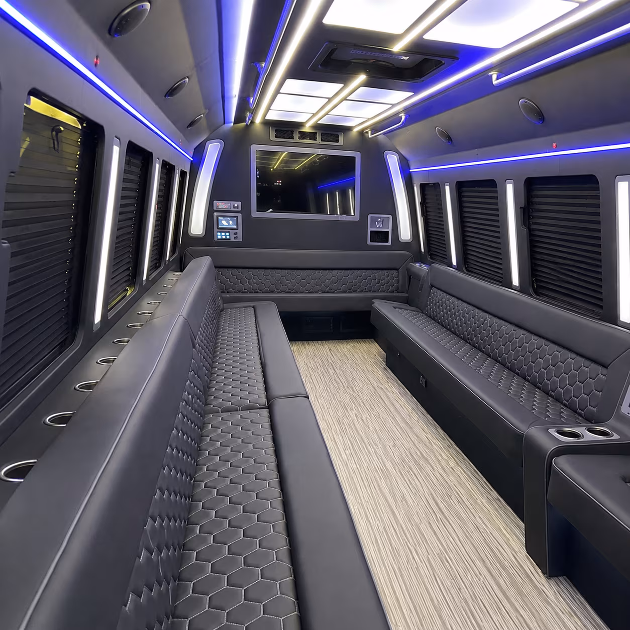 canton 40 passenger party bus inside