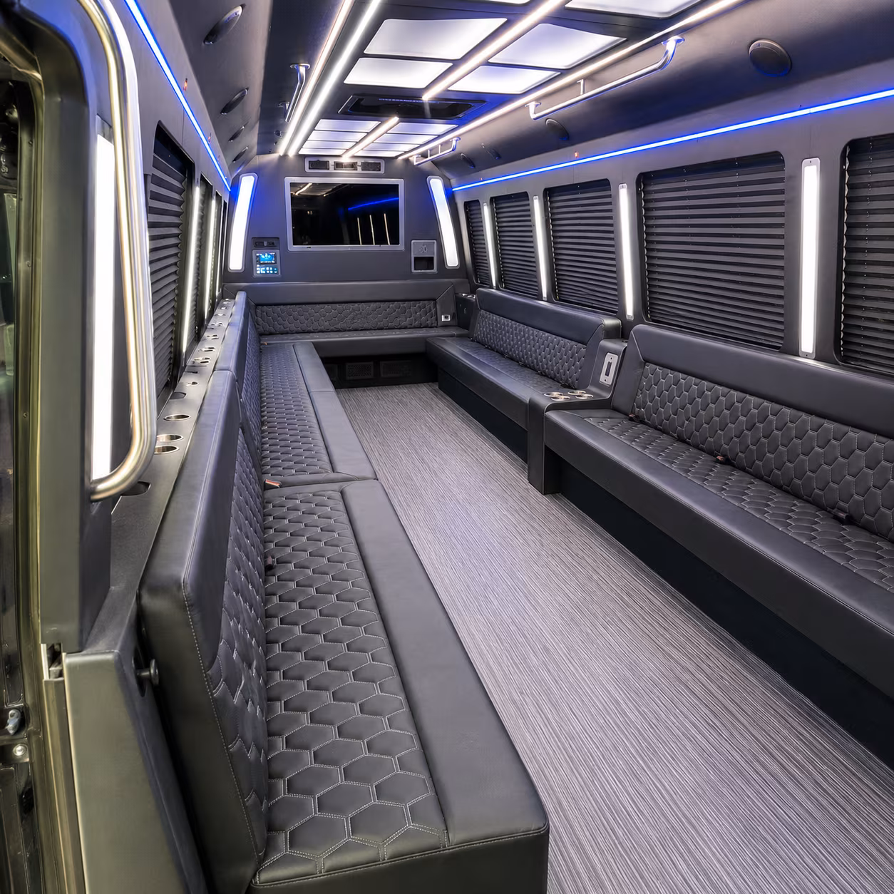 canton 40 passenger party bus interior