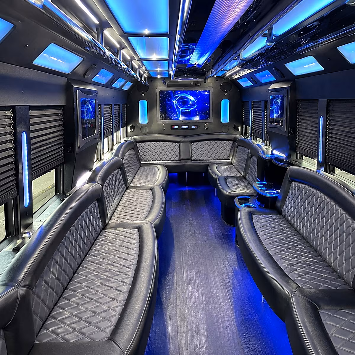 canton 50 passenger party bus interior
