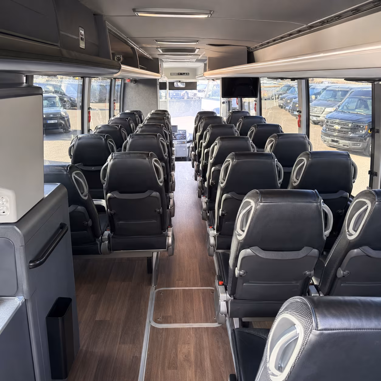 canton 56 passenger charter bus inside